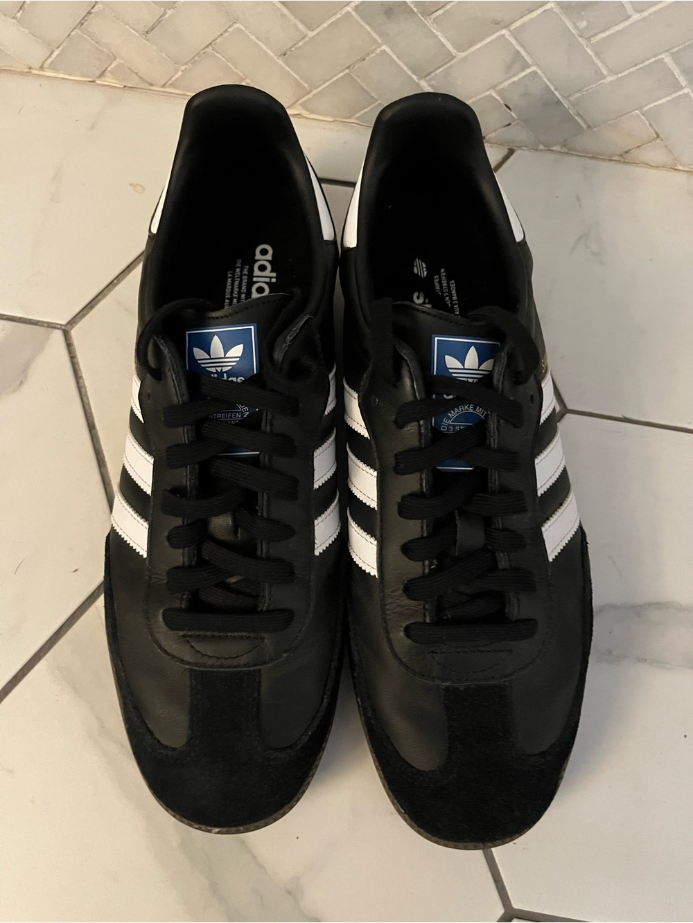 adidas Black and White Samba-Style Men's Sneakers